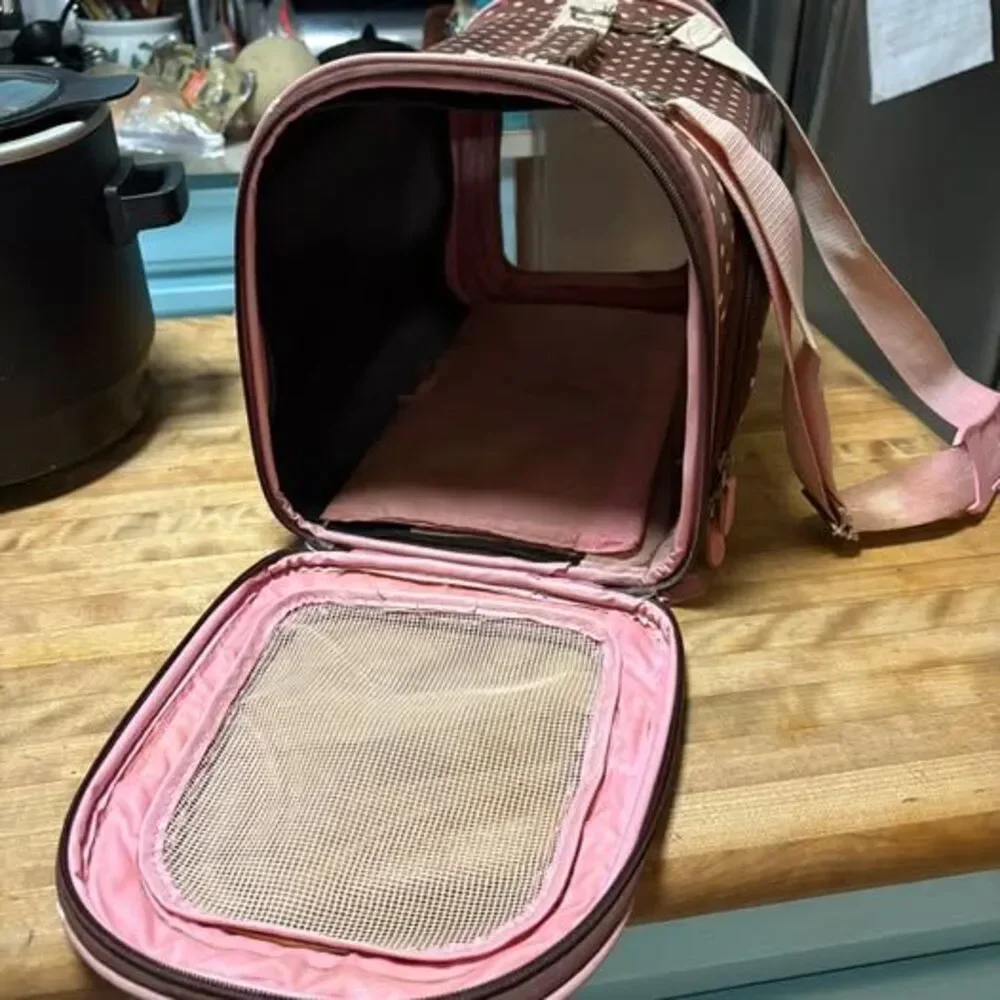 Pink Polka Dot Soft-Sided Pet Carrier